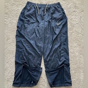 Nike Baggy Windbreaker Basketball Sweatpants Mens 3XL Navy Gold Zip Ankles